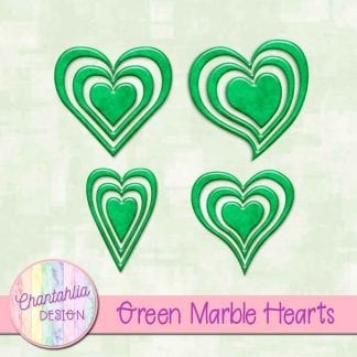 free green marble hearts scrapbook elements