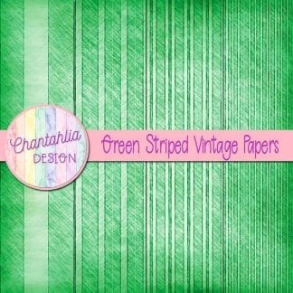 free green striped vintage papers