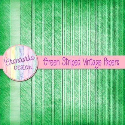 free green striped vintage papers