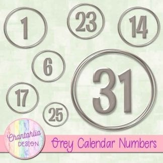 grey calendar numbers design elements