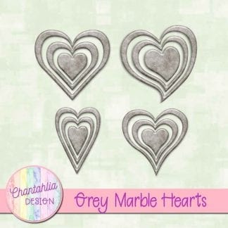 free grey marble hearts scrapbook elements