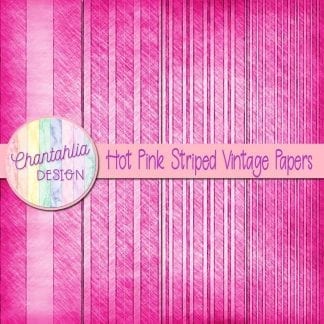 free hot pink striped vintage papers