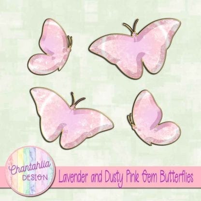 Free butterflies in a lavender and pink gem style
