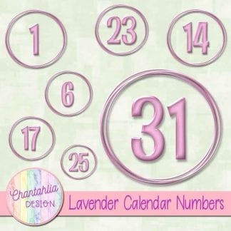 lavender calendar numbers design elements