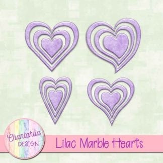 free lilac marble hearts scrapbook elements