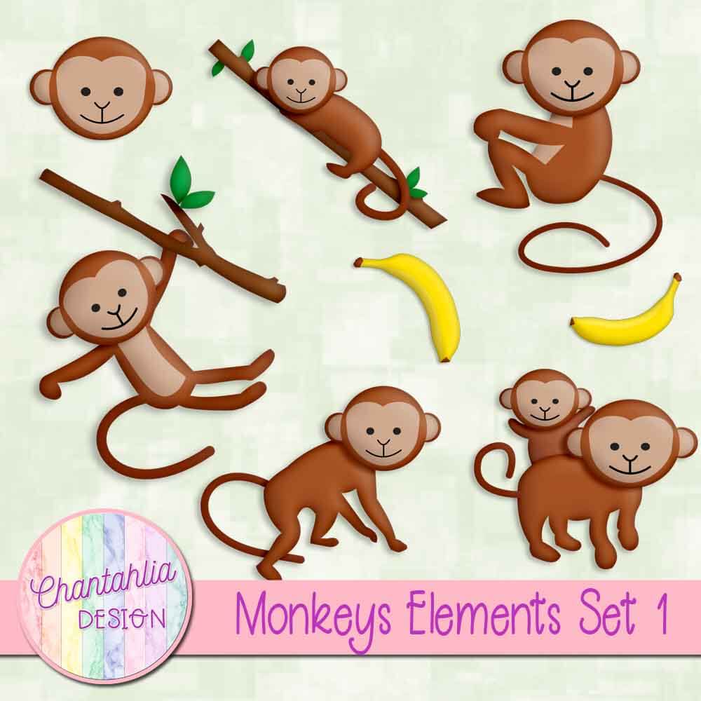 Free design elements / clip art in a Monkeys theme