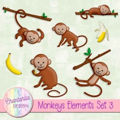Free design elements / clip art in a Monkeys theme