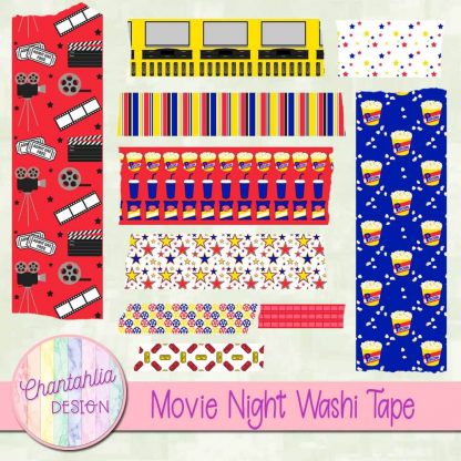 Free scrapbook movie night washi tape