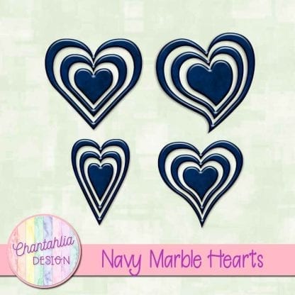 free navy marble hearts scrapbook elements