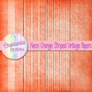 free neon orange striped vintage papers