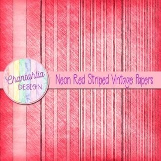 free neon red striped vintage papers