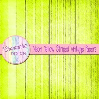 free neon yellow striped vintage papers