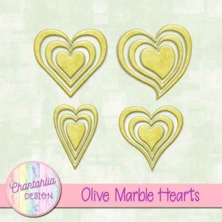 free olive marble hearts scrapbook elements