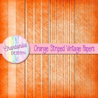 free orange striped vintage papers