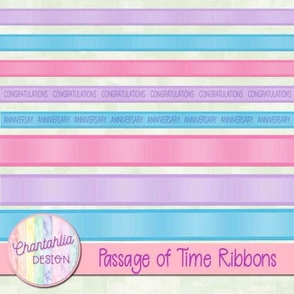 Free digital ribbons in a Passage of Time theme