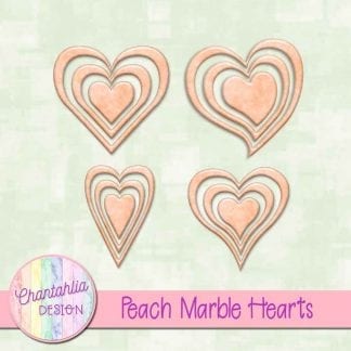 free peach marble hearts scrapbook elements
