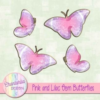Free butterflies in a pink and lilac gem style