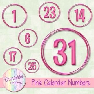 pink calendar numbers design elements
