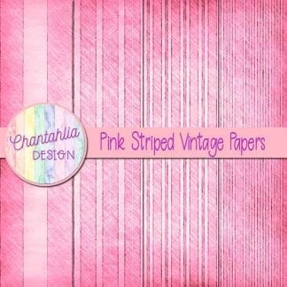 free pink striped vintage papers