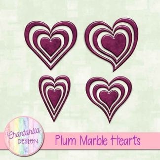 free plum marble hearts scrapbook elements