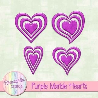free purple marble hearts scrapbook elements