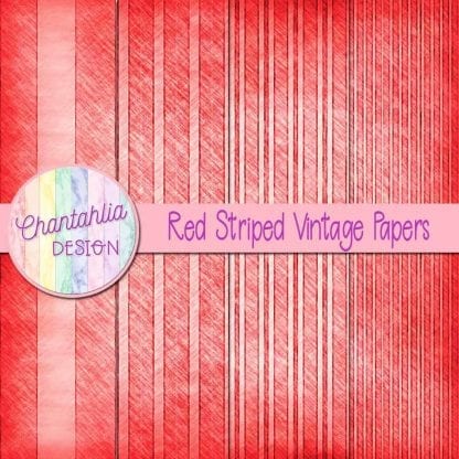 free red striped vintage papers