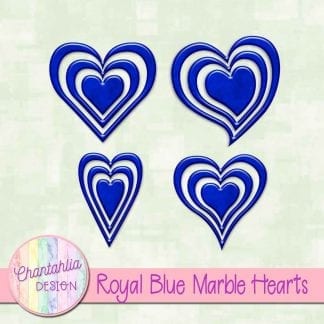 free royal blue marble hearts scrapbook elements