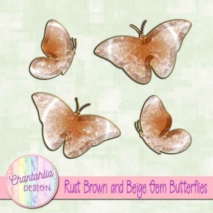 Free butterflies in a brown gem style