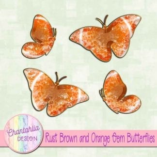 Free butterflies in a brown and orange gem style