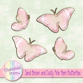 Free butterflies in a brown and pink gem style
