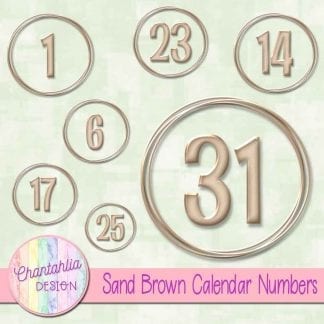 sand brown calendar numbers design elements