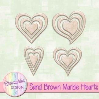 free sand brown marble hearts scrapbook elements