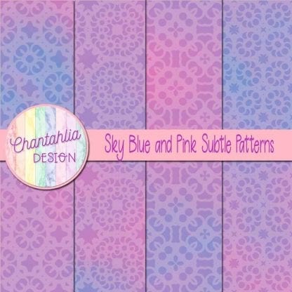 sky blue and pink subtle patterns