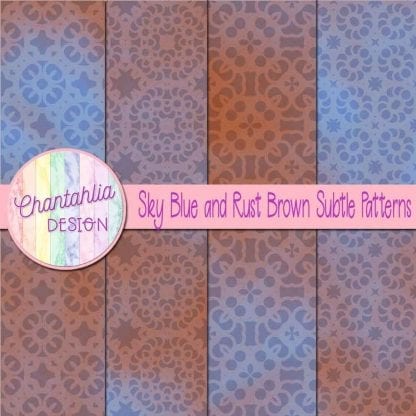 sky blue and rust brown subtle patterns