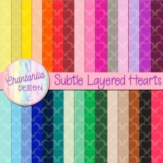 Free digital papers with layered heart patterns