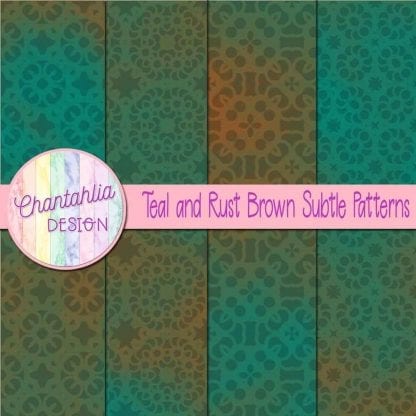 teal and rust brown subtle pattern