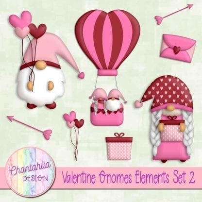 valentine gnomes design elements