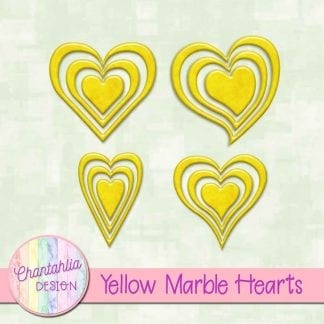 free yellow marble hearts scrapbook elements