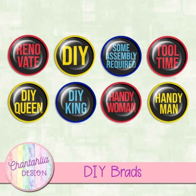 Free DIY Brads for Digital Scrapbooking and crafts