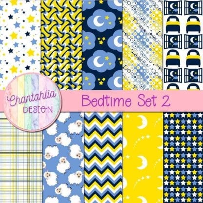 Free digital papers in a Bedtime theme.