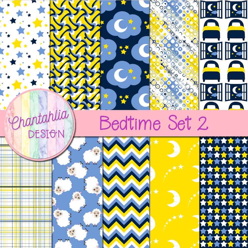 Free digital papers in a Bedtime theme.