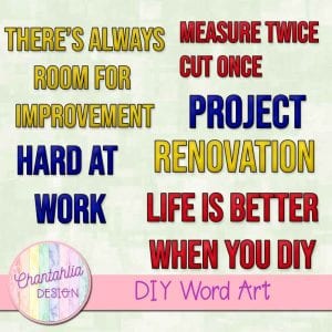Free DIY Word Art for Digital Scrapbooking and crafts