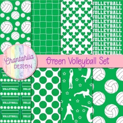 free green volleyball digital papers