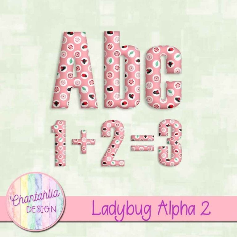 Ladybug Alpha Pattern Free Alpha in the Ladybug Set for Digital Scrapbooking and other crafts