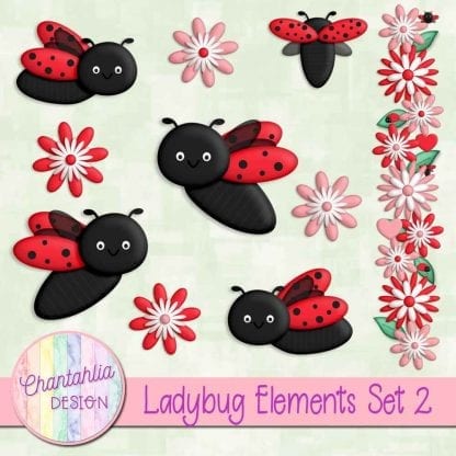 free ladybug design elements