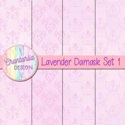 lavender damask digital papers