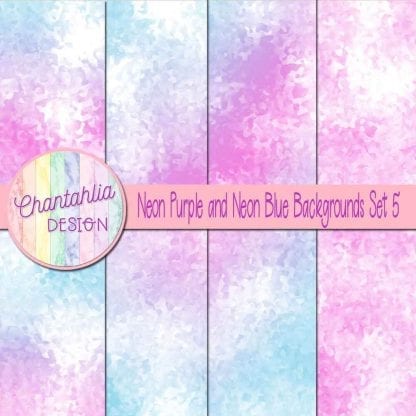 neon purple and neon blue digital paper backgrounds