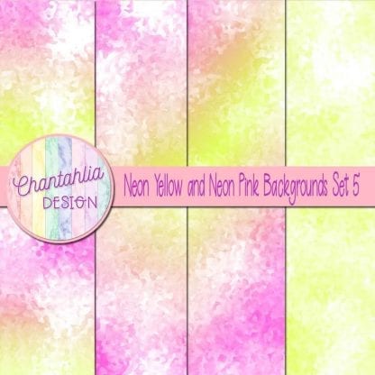 neon yellow and neon pink digital paper backgrounds