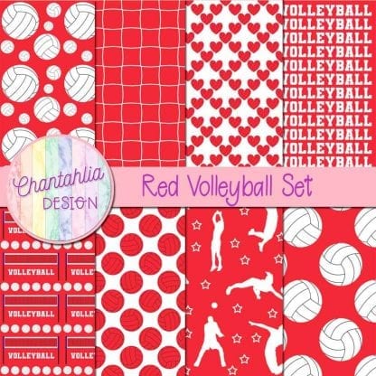 Free volleyball digital papers in red