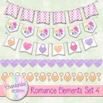 Free Romance Design Elements for Digital Scrapbooking and Crafts